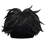Black Fluffy Middle Swept Hair Roblox hair