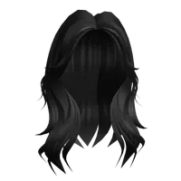 Y2K Layered Wolfcut (Black) Roblox hair