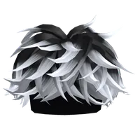 Black to White Fluffy Middle Swept Hair Roblox hair