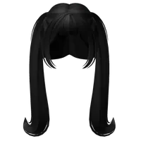 School Girl High Pigtails w/ Bangs (Black) Roblox hair