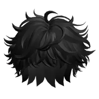Fluffy Messy Hair(Black) Roblox hair
