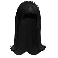 Long Sleek Vamp Hair w/ Bangs (Black) Roblox hair