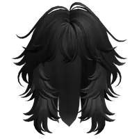 Fluffy Wolf Cut(Black) Roblox hair
