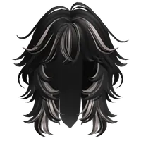 Black&Ash Fluffy Wolf Cut Roblox hair