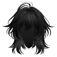 Black Anime Wolf Cut Hair Roblox hair