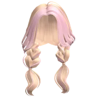 Fairy Princess Preppy Low Braids (Blonde & Pink) Roblox hair