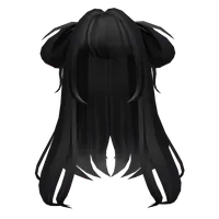 Loose Black Anime Side Buns Roblox hair