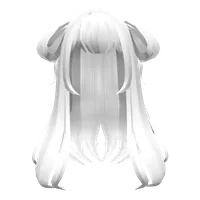 Loose White Anime Side Buns Roblox hair