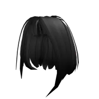 Black short hair w/ thin bangs Roblox hair
