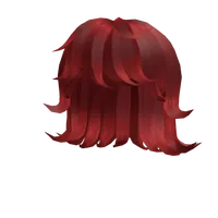 Red Short Wolf Cut Roblox hair