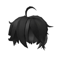 Black Short Messy Anime Hair Roblox hair