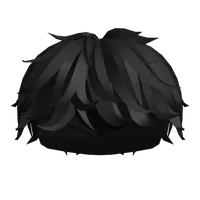 Black Fluffy Messy Boy Hair Roblox hair