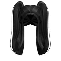 Long Black High Set Pigtails Roblox hair