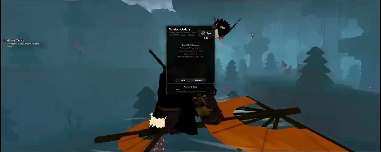 A broom flight over the misty world of Clover RPG