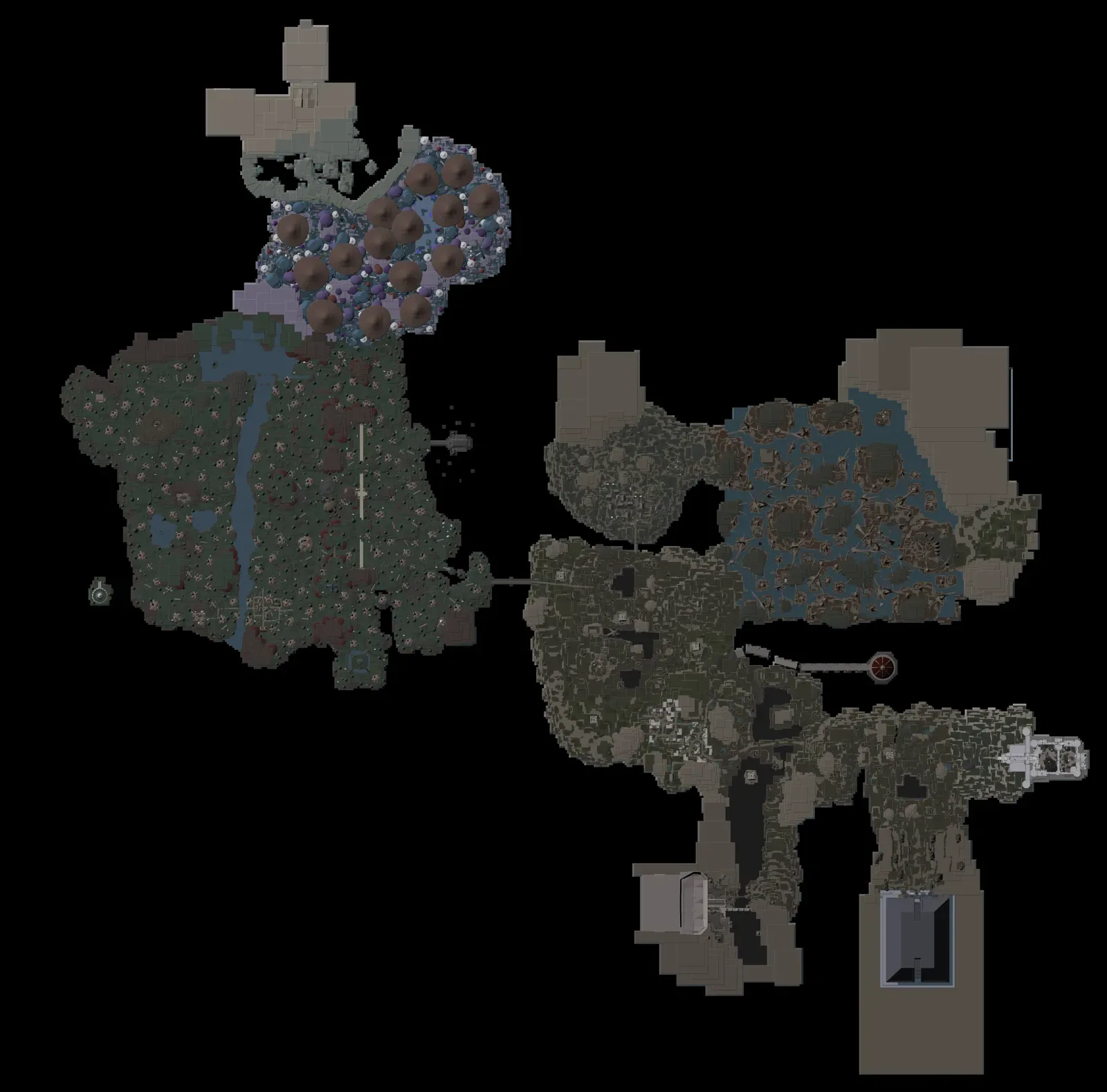 World map of Clover RPG’s Kamo, Mushroom and Eldritch regions